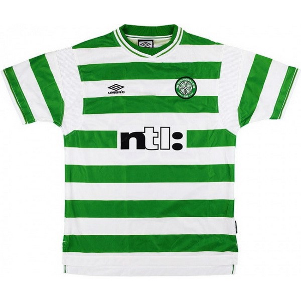 Heimtrikot Thailand Celtic Retro 1999 2001 Grün Günstige Fußballtrikots